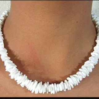 Photo of New White puka Shell Necklace 18 in
