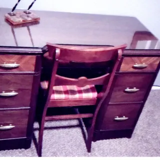 Photo of Vintage 1930's Era Kneehole Desk w/Chair