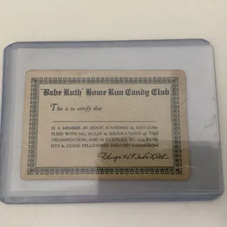 Photo of 1920 Babe Ruth home run candy club Replica card ! Rare Find
