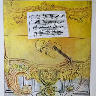 Photo of The Yellow Violin - Raoul Dufy Vintage Art Print 9x12 V5