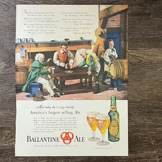 Photo of 1947 Ballantine Ale 3 Rings Newark NJ Magazine Ad 10x13 V3