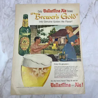 Photo of 1957 Ballantine Light Ale Newark NJ 10x13 Magazine Advertisement FL6-7