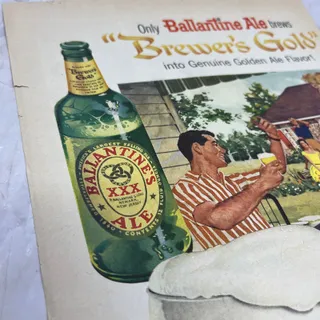 Photo of 1957 Ballantine Light Ale Newark NJ 10x13 Magazine Advertisement FL6-7