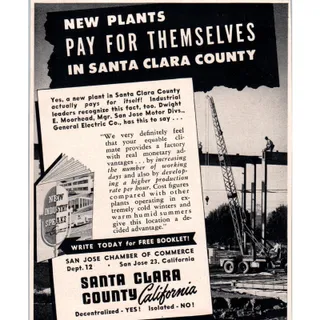 Photo of Santa Clara County California New Plant Vote 1951 Magazine Ad AF1-MF1