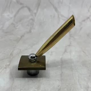 Photo of Vintage Brass Metal Funnel for Pen Holder Stand Set Office Desk Accessory TG8