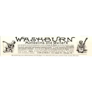 Photo of Washburn Mandolins & Guitars Lyon & Healy Chicago c1905 Advertisement AE7-A2