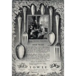 Photo of c1920 Harper's Magazine Ad - Towle Silverware Newburyport MA TF6-1