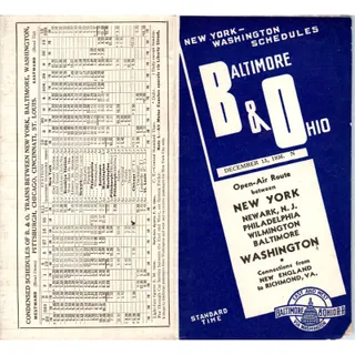 Photo of 1936 B&O RR NY Newark Philadelphia Wilmington Baltimore Washington Timetable SE8