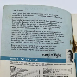 Photo of 1958 Mary Lee Taylor Something Special Recipe Cookbook Pet Evaporated Milk TG6