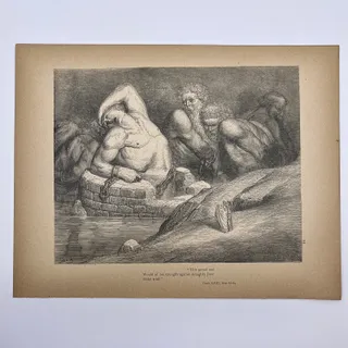 Photo of Original 1880s Gustave Dore Engraving Dante Choose God FL4