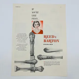 Photo of 1949 Ad Reed & Barton Sterling Silverware 12.5 x 9.5” TA8
