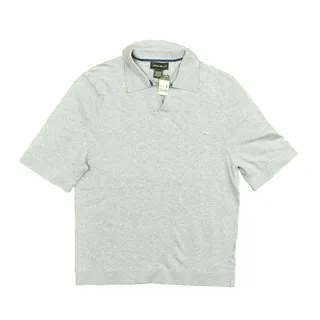 Photo of NEW Eddie Bauer Men's Adult Size S Polo Supima Sweater Gray Cotton Short Sleeve