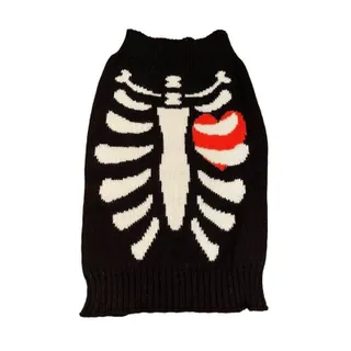Photo of Large Skeleton With Heart Knit Pet Sweater 14.5" x 9.5"