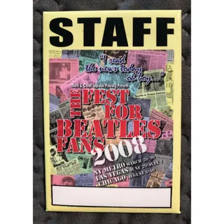 Photo of 2008 The Fest for Beatles Fans "Staff" Collectible Pinback Button Pin 2 x 3"