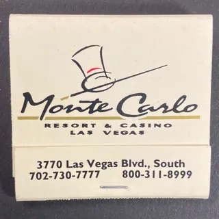 Photo of Monte Carlo Resort & Casino Las Vegas Full Matchbook c1974-80 VGC