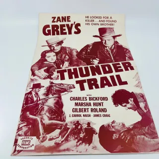 Photo of Zane Grey's Thunder Trail Original Pressbook Charles Bickford 11x17 FL1