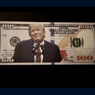 Photo of 20 Donald Trump 100 dollar bills MAGA Trump 2025 Presidential Race Novelty Money bill