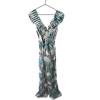Photo of Fashion Nova Womens Sz M Jumpsuit NEW Green Black Tropical