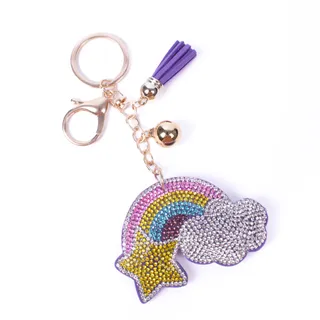 Photo of Bling Crystal Rhinestone Rainbow Star Cloud Keychain, By Nollia