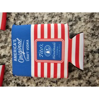 Photo of Lot of 3 Titos Vodka Beer Can Drink Coozies Coolers USA Theme