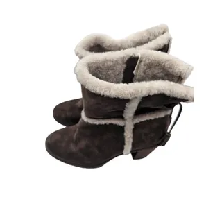 Photo of Frye Womens Sz 9.5 Shearling JEN Brown Suede Leather Boots Tassel End