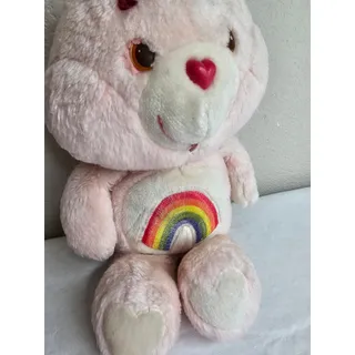 Photo of Care Bear Original 1983 Kenner Pink Cheer Bear Rainbow Pride Plush Stuffed 