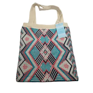 Photo of Kevia Style Riviera Tote Shoulder Bag Aztec Design Knit NEW