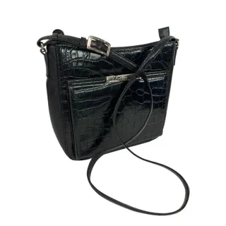 Photo of Brighton Black Embossed Crossbody Handbag Pebbled Leather