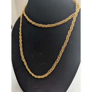 Photo of Vintage 1980s Seed Bead Gold Braided Chain Style Necklace