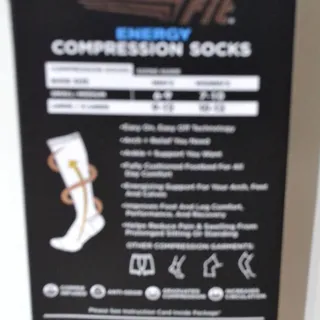 Photo of Copper Fit Energy Compression Socks Unisex L/XL Men 9-12 Women 10-13 3 Pair Black New