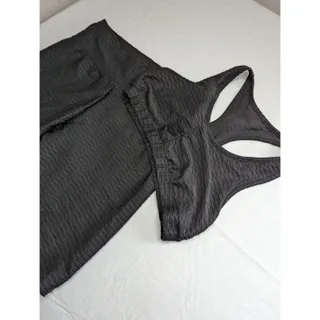 Photo of Sy Fashion Activewear Womens Sz S Athletic Shorts Sports Bra Set Black