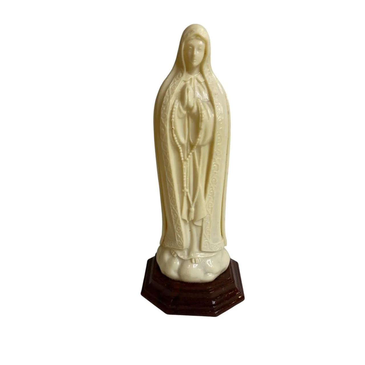 Vintage Our Lady of Lourdes Virgin Mary Statue Catholic Figurine plastic 6”