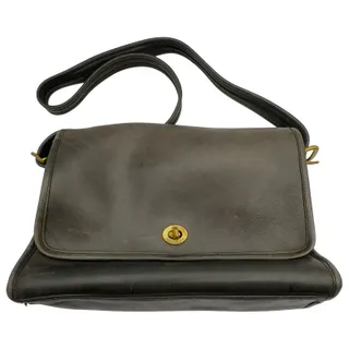 Photo of Vintage Coach NYC Black Leather Spectator Shoulder Bag Turnlock Adjustable Strap