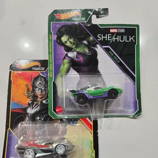Photo of Marvel She-Hulk/Thor Hot Wheels Character Cars
