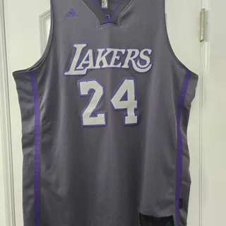 Photo of 2012 Rare Kobe Bryant Size Large Grey Swingman Vintage Lakers Jersey