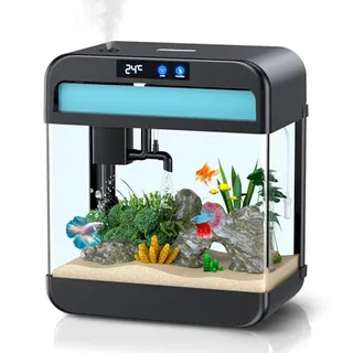 Photo of Fish Tank 2.2 Gallon Fish Bowl with Humidifier