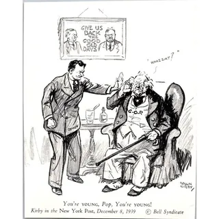 Photo of Hatch Bill Too Hot to Handle 1940 Rollin Kirby Political Cartoon AJ4-5