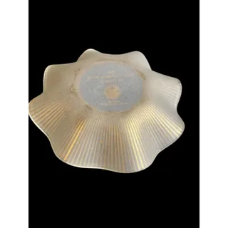 Photo of Vintage Glass Ruffle Bowl First National Bank of Jermyn 6.5"
