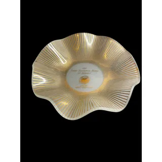 Photo of Vintage Glass Ruffle Bowl First National Bank of Jermyn 6.5"