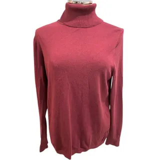 Photo of Large Talbots Womens Burgundy Turtleneck Sweater Cotton Blend