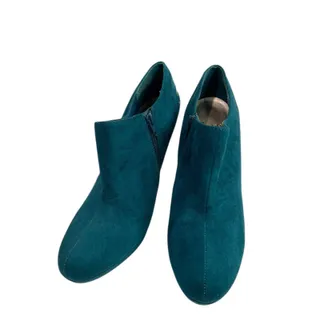 Photo of Size 8M Impo Womens Faux Suede Teal Lasercut 4.25" Heel Shoes
