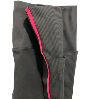 Photo of Medium Danskin Womens Black Leggings Pockets Pink Stripe