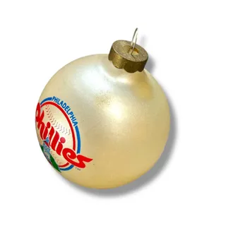 Photo of Vintage Philadelphia Phillies Holiday Glass Ball Ornament 2.6"