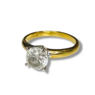 Photo of Vintage Size 8 Faux Diamond Ring 18k Gold Filled 7.5mm