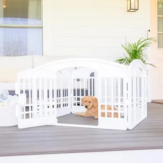 Photo of 4-Panel Plastic Pet Pen – Portable, Secure for Small Pets | 24″ Tall