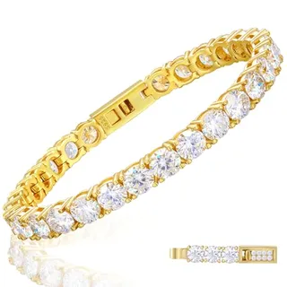 Photo of Tennis Bracelet 18K Yellow Gold Plated S925 Sterling Silver; 11.7 Carats
