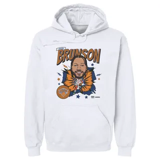 Photo of Jalen Brunson New York Knicks Caricature - Unisex Hoodie WHITE