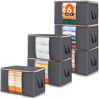 Photo of 6 Pack Clothes Storage Bins with Lids