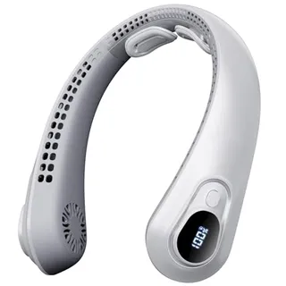 Photo of Portable Neck Fan Rechargeable with LED Display 5 Speeds