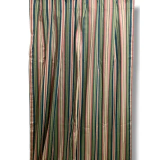 Photo of Set of 2 Curtain Panels Rod Pocket Striped Cotton Lined 47" x 82"